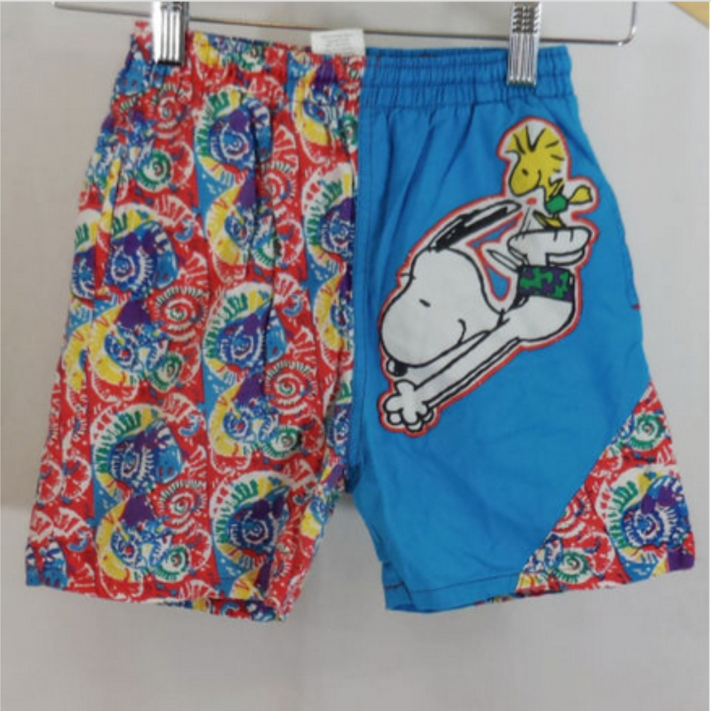 Vintage Snoopy Boys Swim Trunks - Size 7 - Picture 1 of 8